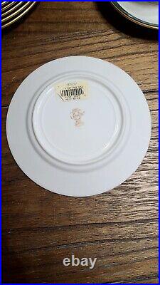 LENOX DEBUT COLLECTION KELLY BONE CHINA GOLD with GREEN PLATE SET With CUPS