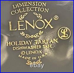 LENOX HOLIDAY TARTAN Dinner Plate 10 3/4 Dimension Collection Gold Band Set 3
