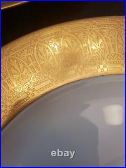 LHS Bavaria Hutschenreuther Gold Encrusted Dinner Plates Lot of 11 PRETTY