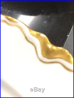 LOT OF 9 Haviland France Dinner Plates Scalloped Edge Gold Paint Monogrammed BGL