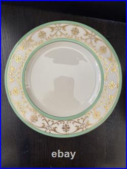 Lenox 10.5-inch Plate Celadon Rim with Raised Gold Signed 1830/L37 set of 4