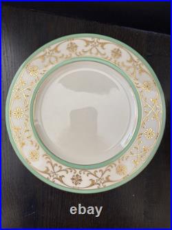 Lenox 10.5-inch Plate Celadon Rim with Raised Gold Signed 1830/L37 set of 4