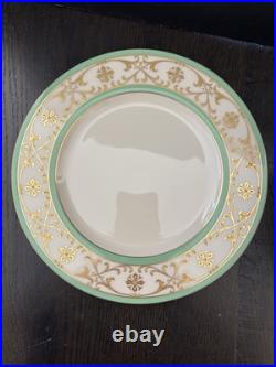 Lenox 10.5-inch Plate Celadon Rim with Raised Gold Signed 1830/L37 set of 4
