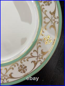 Lenox 10.5-inch Plate Celadon Rim with Raised Gold Signed 1830/L37 set of 4