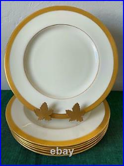 Lenox Bone China Presidential LOWELL Gold Dinner Plates x6