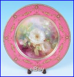 Lenox CAC WILLIAM MORLEY Hand Painted Flowers & Raised Gold Porcelain Plate