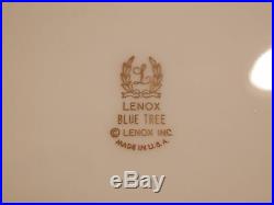 Lenox China Blue Tree Dinner Plate Sterling Rim Gold Mark 12 1/4