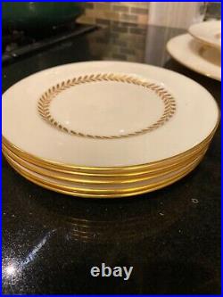 Lenox China IMPERIAL GOLD LAUREL LEAF P-338 Dinner Plates (6) 10.5