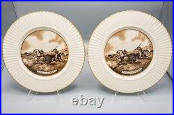 Lenox Currier and Ives Patchin Dinner Plates Gold Antique Set of 12 Different