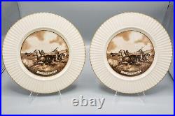 Lenox Currier and Ives Patchin Dinner Plates Gold Antique Set of 12 Different