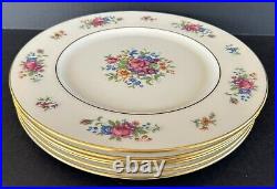 Lenox Dinner Plates 10 1/2 Lenox Rose J300 Set Of 6 Floral Bouquet Gold Rim