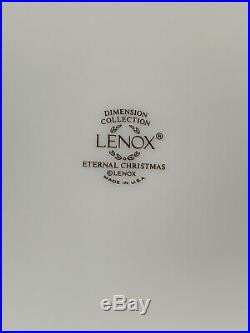 Lenox Eternal Christmas Tree Holiday Set Of 4 Plates Gold Trim Dimension 8