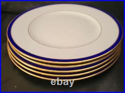 Lenox Federal Cobalt 5 Dinner Plates Set Gold Gilt Trim 10 7/8 USA Made Rare