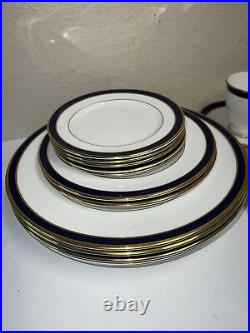 Lenox Federal Cobalt Blue Mixed Lot 18 Dinner Salad Dessert Plates Cups Saucers