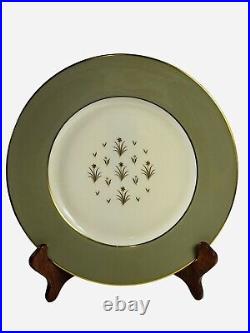 Lenox Glendale X-559 Dinner Plates 10.5 Sage Gold Detail MINT Vintage Lot Of 6