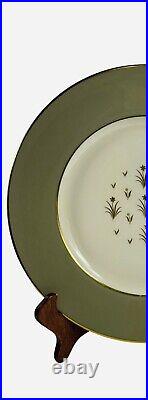 Lenox Glendale X-559 Dinner Plates 10.5 Sage Gold Detail MINT Vintage Lot Of 6