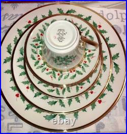 Lenox Holiday Dimension 24kt Gold 5 Piece Place Setting Made in USA NEW IN BOX