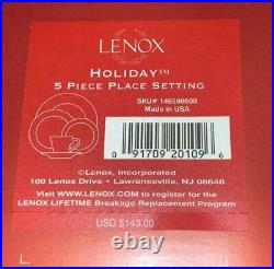 Lenox Holiday Dimension 24kt Gold 5 Piece Place Setting Made in USA NEW IN BOX