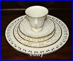 Lenox MODANO LACE GOLD 5 Piece Place Setting Reticulated Piercing Fine China