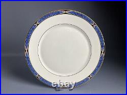 Lenox Mountain View Dinner Plate Blue Marble Band Gold Trim USA Set of 8