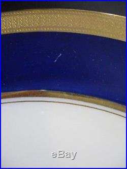 Lenox Ovington China (8) J19k Cobalt Blue & Gold Encrusted Dinner Plates C 1912