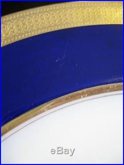 Lenox Ovington China (8) J19k Cobalt Blue & Gold Encrusted Dinner Plates C 1912