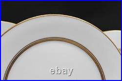 Lenox Oxford Andover Set of 6 Dinner Plates White with Gold Verge 10.75