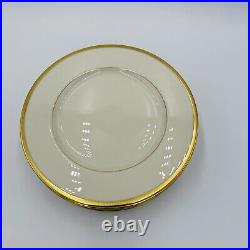 Lenox Porcelain Tuxedo Porcelain Gold Stamp 10 1/2 Dinner Plates USA J-33