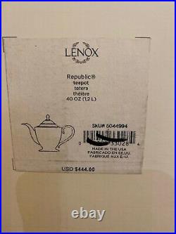 Lenox Republic Teapot 40 Oz/1.2 L Brand New (Dinner Plate Bonus New)
