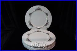Lenox Rutledge Spring Flowers Gold Verge Trim Ruffled Border 8 Dinner Plates