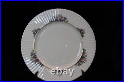 Lenox Rutledge Spring Flowers Gold Verge Trim Ruffled Border 8 Dinner Plates
