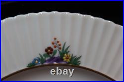 Lenox Rutledge Spring Flowers Gold Verge Trim Ruffled Border 8 Dinner Plates