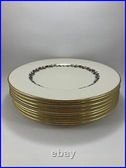 Lenox Shenandoah Blue Dinner Plates 10 3/8 Set of 8 Oak Leaves, Gold Trim Lenox Shenandoah Blue Dinner Plates 10 3/8 Set of 8 Oak Leaves, Gold Trim