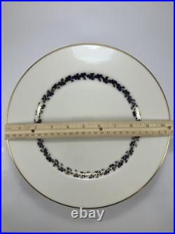 Lenox Shenandoah Blue Dinner Plates 10 3/8 Set of 8 Oak Leaves, Gold Trim Lenox Shenandoah Blue Dinner Plates 10 3/8 Set of 8 Oak Leaves, Gold Trim