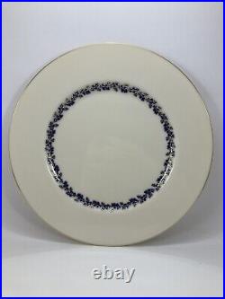 Lenox Shenandoah Blue Dinner Plates 10 3/8 Set of 8 Oak Leaves, Gold Trim Lenox Shenandoah Blue Dinner Plates 10 3/8 Set of 8 Oak Leaves, Gold Trim