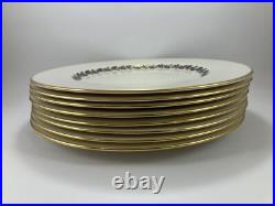 Lenox Shenandoah Blue Dinner Plates 10 3/8 Set of 8 Oak Leaves, Gold Trim Lenox Shenandoah Blue Dinner Plates 10 3/8 Set of 8 Oak Leaves, Gold Trim