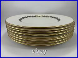 Lenox Shenandoah Blue Dinner Plates 10 3/8 Set of 8 Oak Leaves, Gold Trim Lenox Shenandoah Blue Dinner Plates 10 3/8 Set of 8 Oak Leaves, Gold Trim