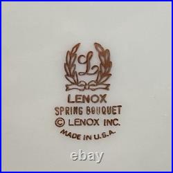Lenox Spring Bouquet Dinner Plates Set of 8 USA Fine China Floral Gold 10 7/8 Lenox Spring Bouquet Dinner Plates Set of 8 USA Fine China Floral Gold 10 7/8