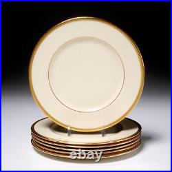 Lenox Tuxedo Cream Gold Dinner Plates 10.5dia 6pc Set Lot A