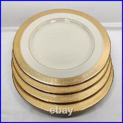 Lenox WESTCHESTER Dinner Plate Wide Gold Rim 10 1/2. Set Of 4 Pieces