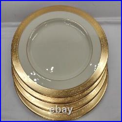 Lenox WESTCHESTER Dinner Plate Wide Gold Rim 10 1/2. Set Of 4 Pieces