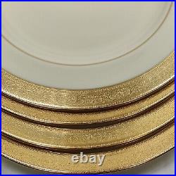 Lenox WESTCHESTER Dinner Plate Wide Gold Rim 10 1/2. Set Of 4 Pieces