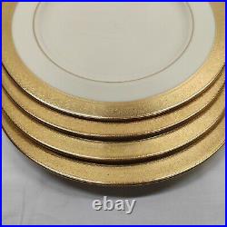 Lenox WESTCHESTER Dinner Plate Wide Gold Rim 10 1/2. Set Of 4 Pieces