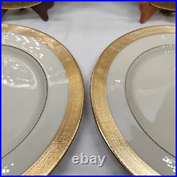 Lenox WESTCHESTER Dinner Plate Wide Gold Rim 10 1/2. Set Of 4 Pieces