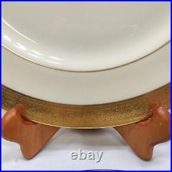 Lenox WESTCHESTER Dinner Plate Wide Gold Rim 10 1/2. Set Of 4 Pieces