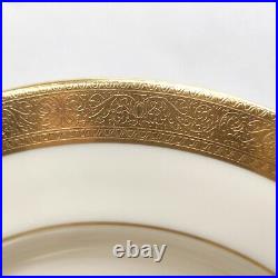 Lenox WESTCHESTER Dinner Plate Wide Gold Rim 10 1/2. Set Of 4 Pieces