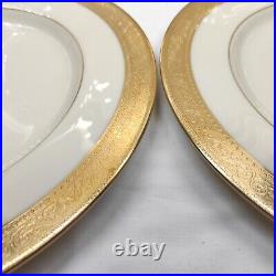 Lenox WESTCHESTER Dinner Plate Wide Gold Rim 10 1/2. Set Of 4 Pieces