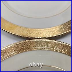 Lenox WESTCHESTER Dinner Plate Wide Gold Rim 10 1/2. Set Of 4 Pieces