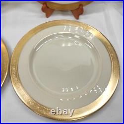 Lenox WESTCHESTER Dinner Plate Wide Gold Rim 10 1/2. Set Of 4 Pieces