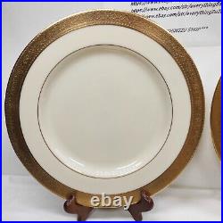 Lenox WESTCHESTER Dinner Plate Wide Gold Rim 10 1/2. Set Of 4 Pieces